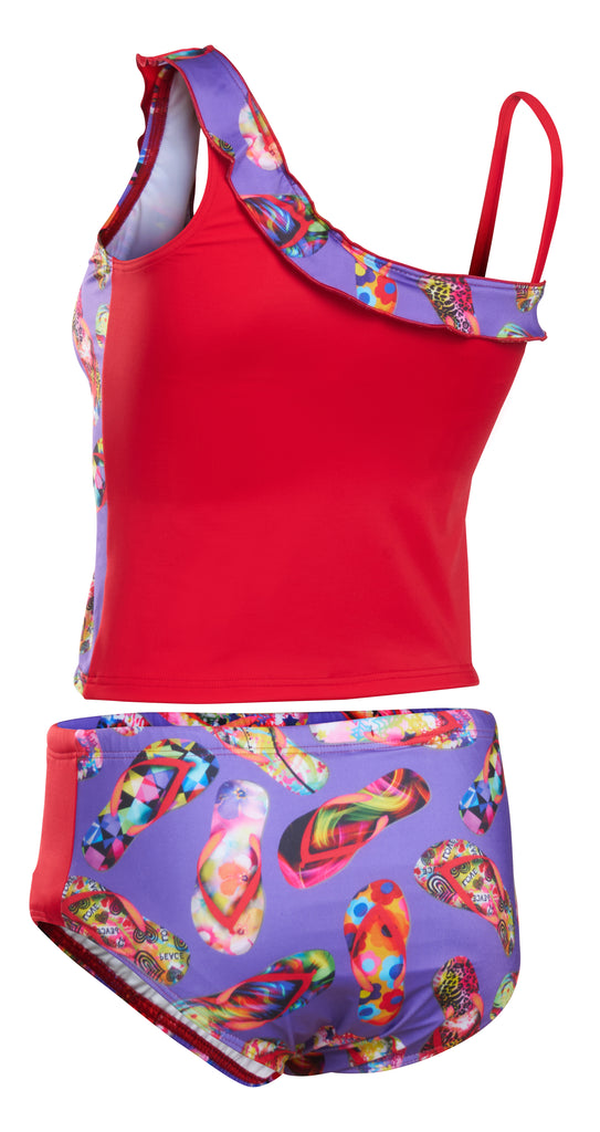 Girl's Flipflop Tankini w/briefs swimsuit