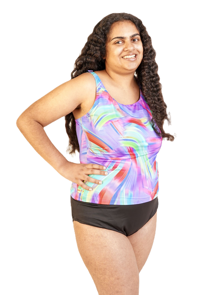Ladies Indigo Wave Tankini with Shorts