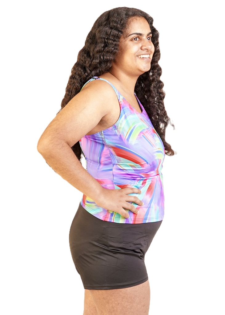 Ladies Indigo Wave Tankini with Shorts