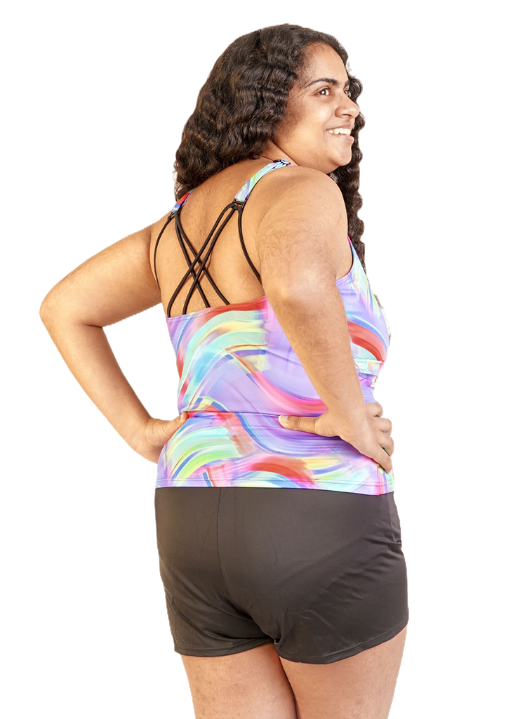 Ladies Indigo Wave Tankini with Shorts