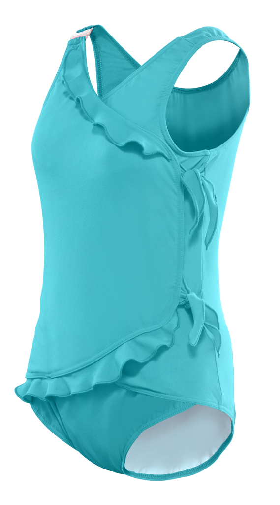 Girl's Waterfall Swimsuit in Tropic Turquoise